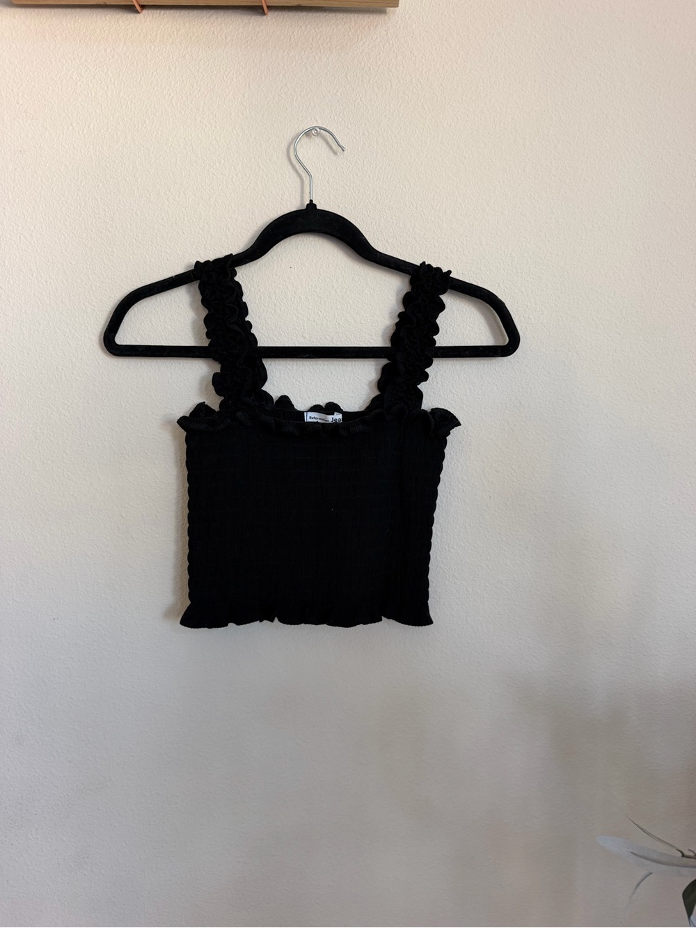 Reformation Leonore Top Black Cropped Tank Top
